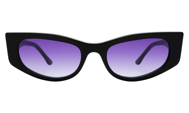 Alexa Sunglasses in Black with Purple Flat Gradient