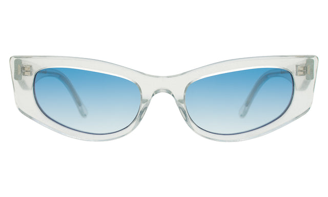 Alexa Sunglasses in Silver Blitz with Blue Flat Gradient See Through