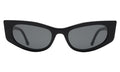 Front view of Alexa Sunglasses in Black/Grey Flat