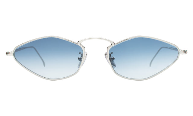 Austria Sunglasses front view in Silver with Midnight Blue Flat Gradient