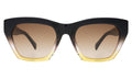 Front view of Bali Sunglasses in Horizon/Black/Brown Gradient