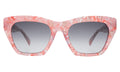 Front view of Bali Sunglasses in Rose Quartz/Grey Gradient