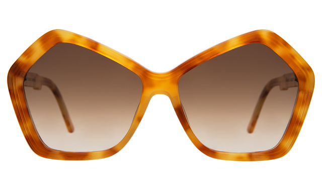 Barbra 55 Sunglasses in Amber with Brown Flat Gradient