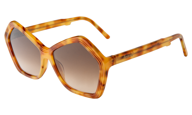 Barbra 55 Sunglasses Side Profile in Amber / Brown Flat Gradient