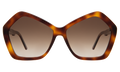 Front view of Barbra 55 Sunglasses in Havana/Brown Flat Gradient