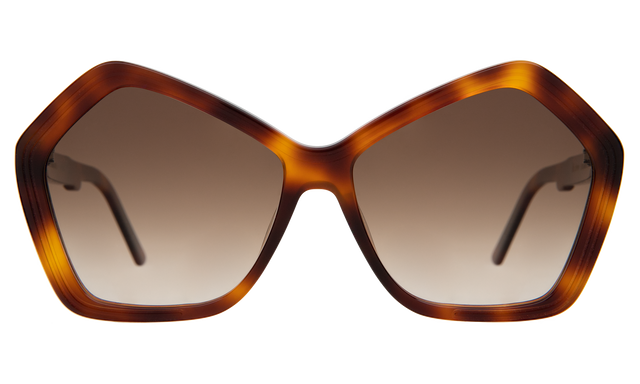 Barbra 55 Sunglasses in Havana with Brown Flat Gradient