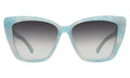 Front view of Barcelona Sunglasses in Celeste/Grey Flat Gradient