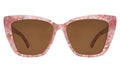 Front view of Barcelona Sunglasses in Rose Quartz/Brown Flat