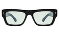 Front view of Belluna Sunglasses in Black/Sage Flat See Through