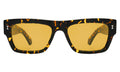 Front view of Belluna Sunglasses in Flame/Honey Flat See Through