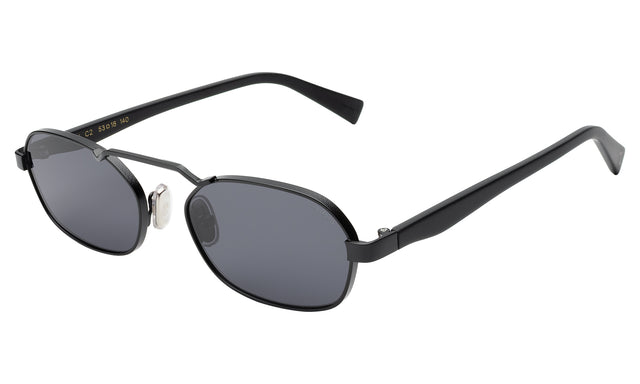 Bimini Sunglasses side view in Matte Black / Grey Flat