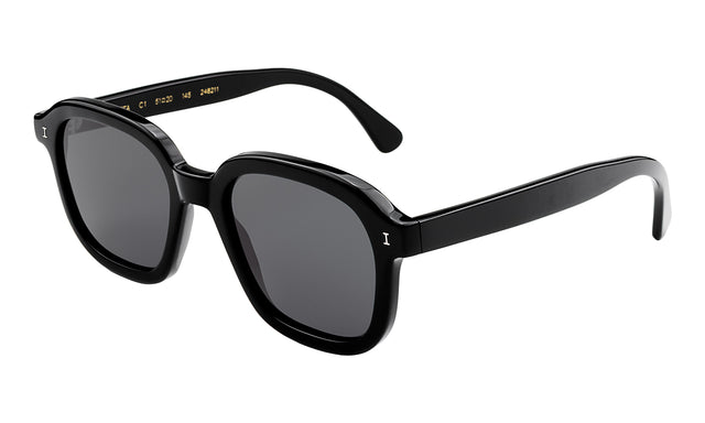 Bogota Sunglasses Side Profile in Black / Grey Flat