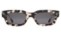 Front view of Cali Sunglasses in White Tortoise/Grey