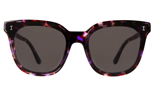 Camille 64 Sunglasses in Berry Tortoise with Grey Flat