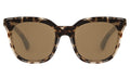 Front view of Camille 64 Sunglasses in White Tortoise/Brown Flat