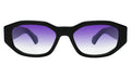 Front view of Cassette Sunglasses in Black/Purple Flat Gradient