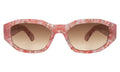 Front view of Cassette Sunglasses in Rose Quartz/Brown Flat Gradient