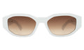 Front view of Cassette Sunglasses in White/Brown Flat Gradient