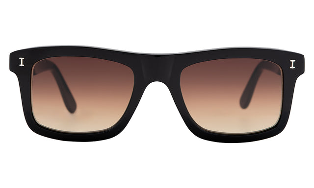Catania Sunglasses in Black with Brown Flat Gradient