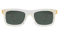 Front view of Catania Sunglasses in Champagne/Olive Flat