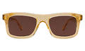 Front view of Catania Sunglasses in Citrine/Brown Flat