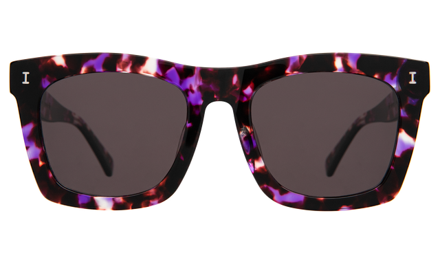 Charleston Sunglasses in Berry Tortoise with Grey Flat