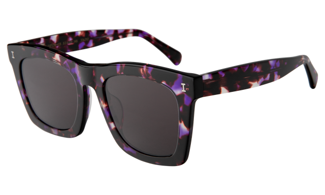 Charleston Sunglasses Side Profile in Berry Tortoise / Grey Flat