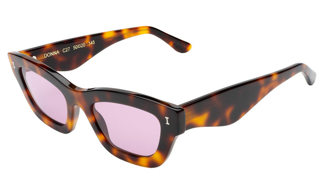 Donna Sunglasses side view in Havana / Plum See Through