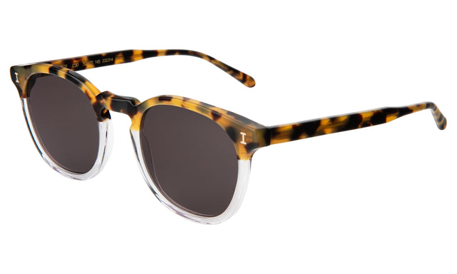 Eldridge Sunglasses Side Profile in H/H Tortoise/Clear / Grey Flat