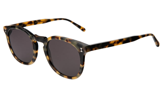 Eldridge Sunglasses Side Profile in Tortoise / Grey Flat