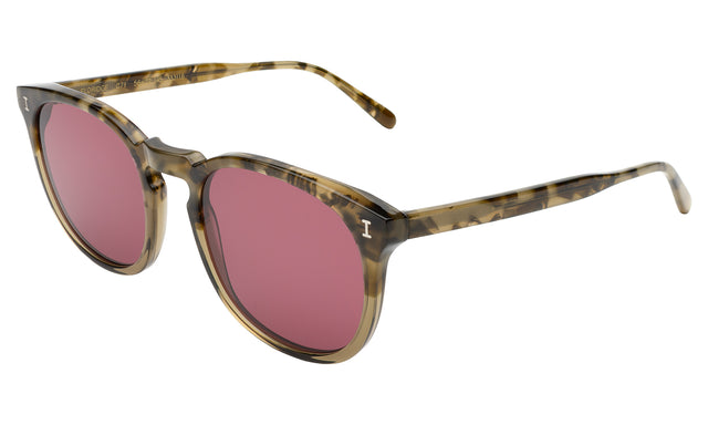 Eldridge 56 Sunglasses side view in Kale / Plum Flat See Through