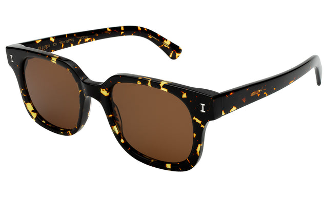 Ellison Sunglasses Side Profile in Flame / Brown Flat