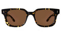 Front view of Ellison Sunglasses in Flame/Brown Flat