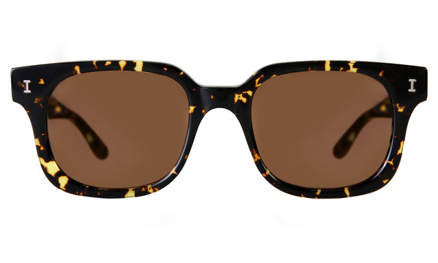 Ellison Sunglasses in Flame with Brown Flat