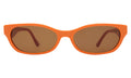 Front view of Encinitas Sunglasses in Aperol/Brown