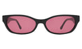 Front view of Encinitas Sunglasses in Black/Plum See Through