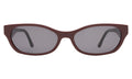Front view of Encinitas Sunglasses in Bordeaux/Grey