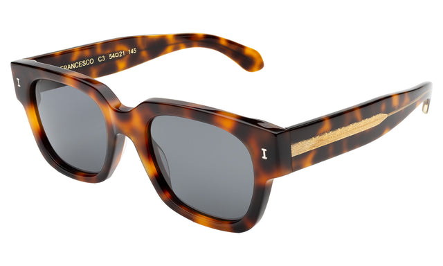 Francesco Sunglasses side view in Havana/Gold / Grey