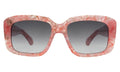 Front view of Geno Sunglasses in Rose Quartz/Grey Gradient