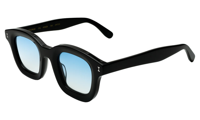 George Sunglasses Side Profile in Black / Blue Flat Gradient See Through