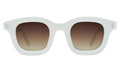 Front view of George Sunglasses in White/Brown Flat Gradient