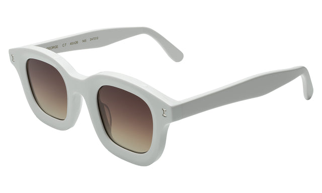 George Sunglasses Side Profile in White / Brown Flat Gradient