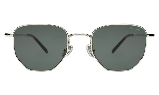 Hunter Sunglasses in Silver with Olive