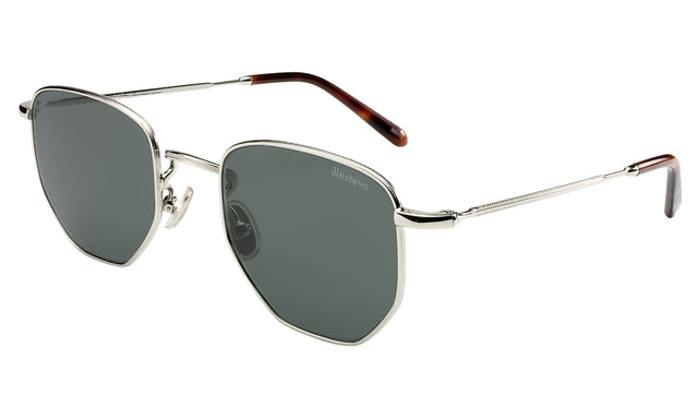 Hunter Sunglasses Side Profile in Silver / Olive