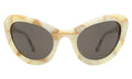 Front view of Kim Shui x illesteva in Savannah Cream Marble/Grey