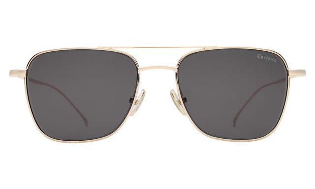 Lafayette Sunglasses front view in Gold with Grey Flat