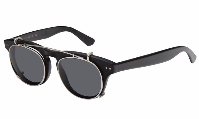 Another angle of the Lenox Optical in Black Silver with Grey