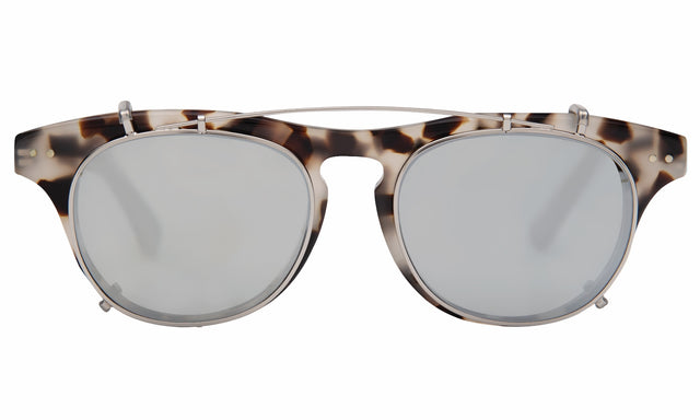 The Lenox Optical in White Tortoise Silver with Metal Mirror