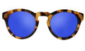 Front view of Leonard (Classic Flex Hinge) Sunglasses in Honey Tortoise/Blue Mirror