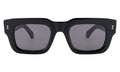 Front view of Lewis 50 Sunglasses in Black/Grey Flat